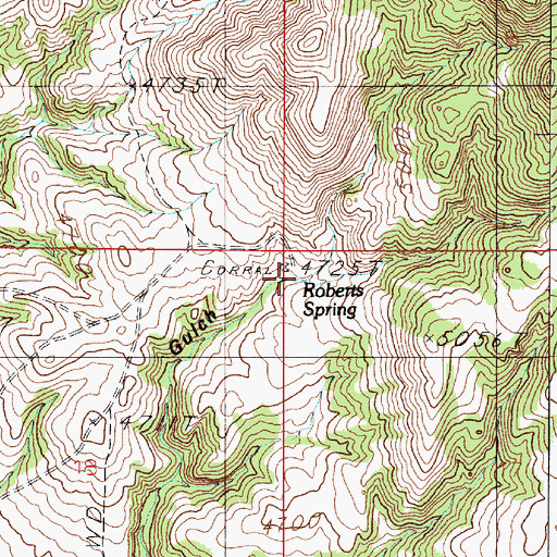 Topographic Map of Roberts Spring, MT