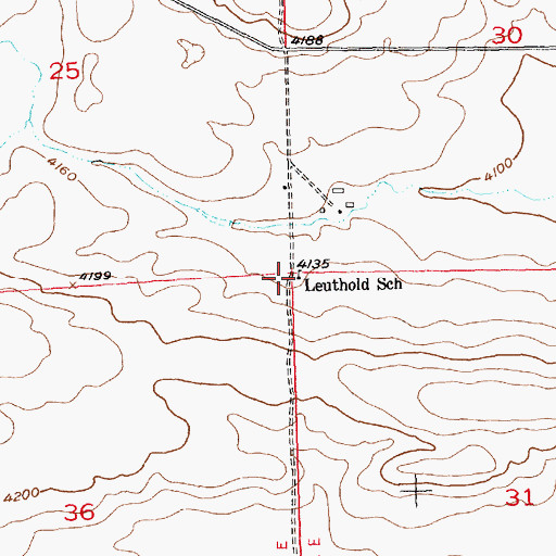 Topographic Map of Leuthold School (historical), MT