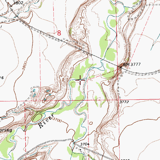 Topographic Map of Ross Fork Creek, MT