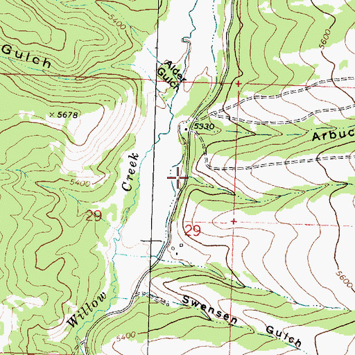 Topographic Map of Slussers Gulch, MT