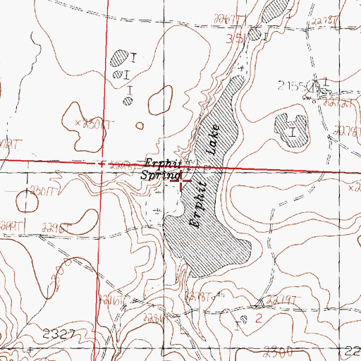 Topographic Map of Erphit Spring, MT