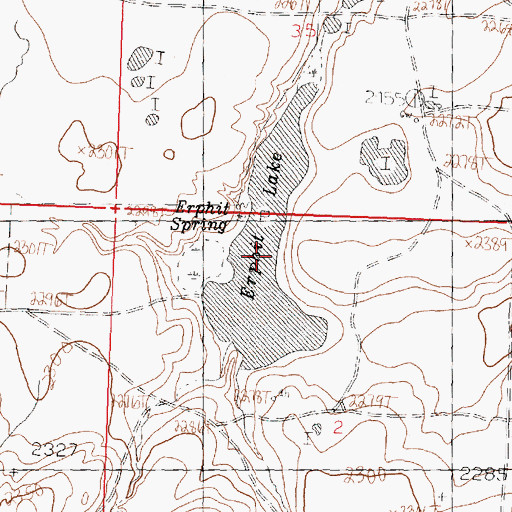 Topographic Map of Erphit Lake, MT