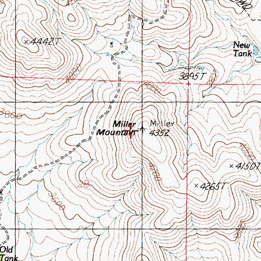 Topographic Map of Miller Mountain, AZ