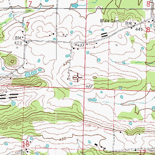 Topographic Map of Owens Lake Dam, AR