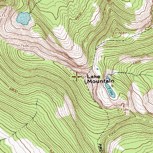 Topographic Map of Lake Mountain, MT