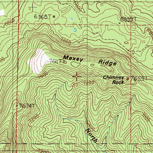 Topographic Map of Maxey Ridge, MT