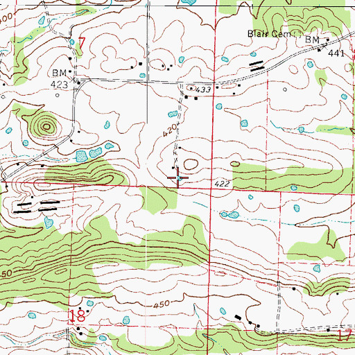 Topographic Map of Owens Lake, AR