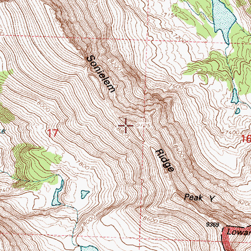 Topographic Map of Sonielem Ridge, MT