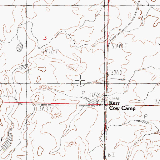 Topographic Map of Wendell Post Office (historical), MT
