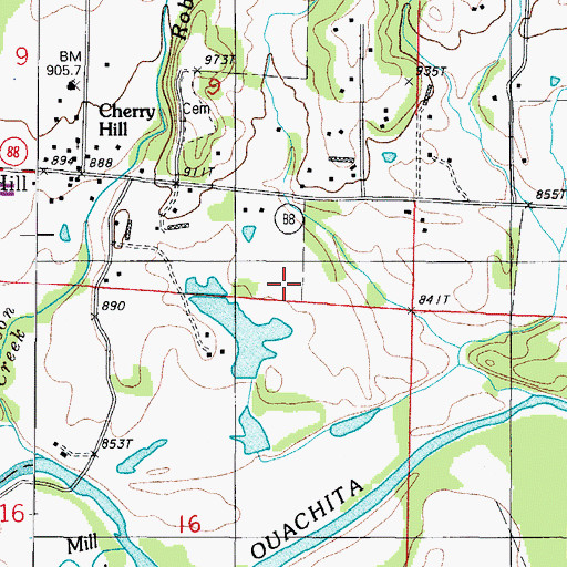 Topographic Map of Faulkner Lake Dam, AR