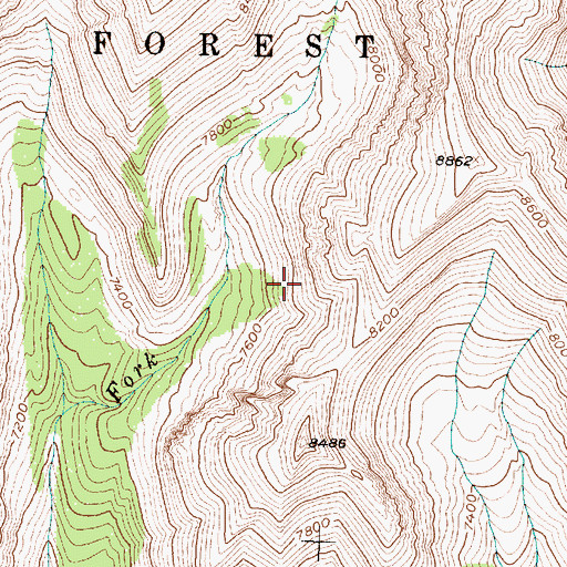 Topographic Map of Sawtooth Range, MT