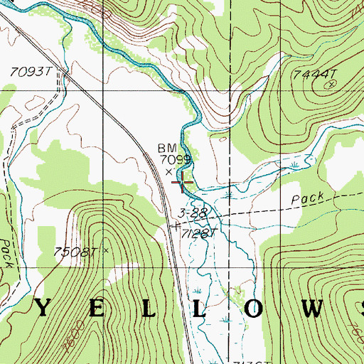 Topographic Map of Fan Creek, MT