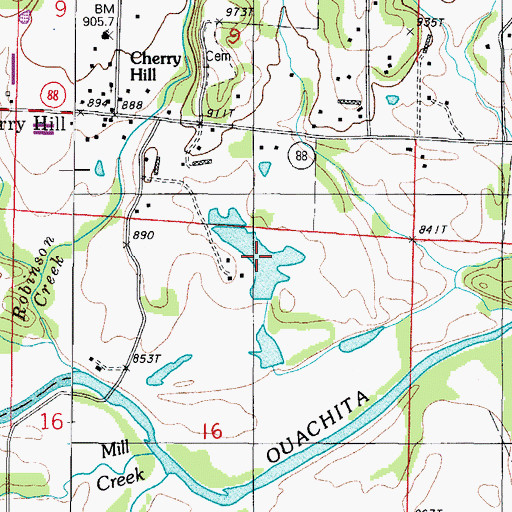 Topographic Map of Faulkner Lake, AR