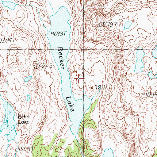 Topographic Map of Beartooth Plateau, WY