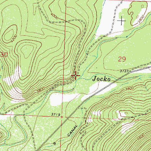 Topographic Map of North Fork Jocko River, MT