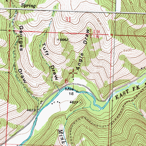 Topographic Map of Angle Draw, MT