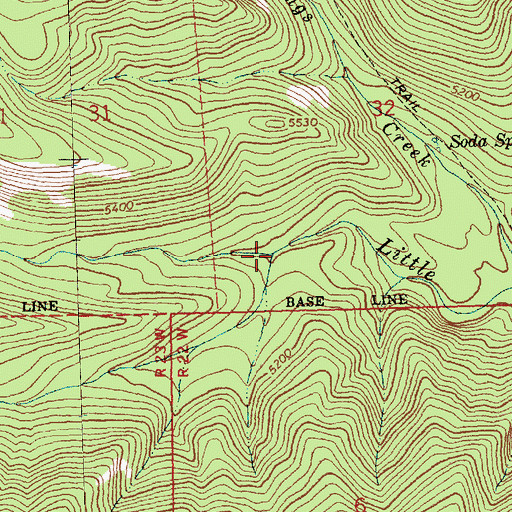 Topographic Map of Sentimental Creek, MT