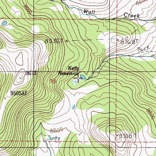 Topographic Map of Kelly Reservoir, MT