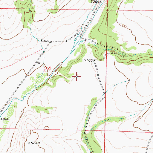 Topographic Map of Keiley Ranch Strip (historical), MT