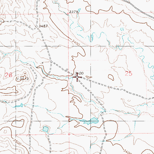 Topographic Map of Morgan Ranche Airport (historical), MT