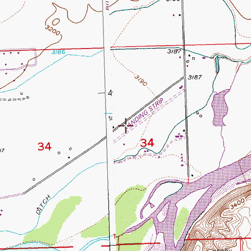 Topographic Map of Airpark Oscars (historical), MT