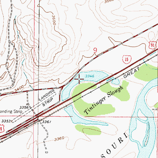 Topographic Map of Barrett Field (historical), MT