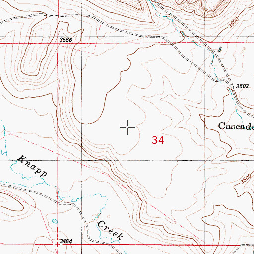 Topographic Map of Cascade Airport (historical), MT