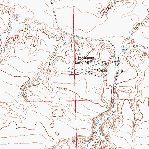 Topographic Map of Hebbelman Airport, MT