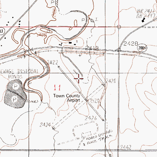 Topographic Map of Circle Town County Airport, MT