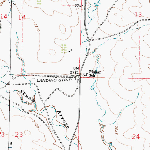 Topographic Map of Pluhar Airport, MT