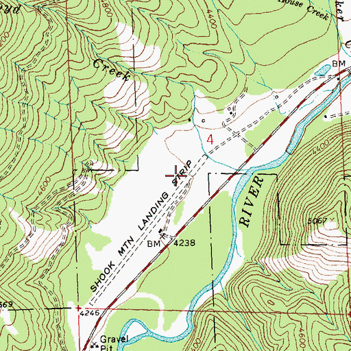 Topographic Map of West Fork Lodge Airport, MT
