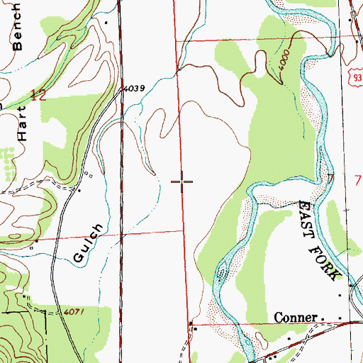 Topographic Map of Trapper Creek Strip, MT