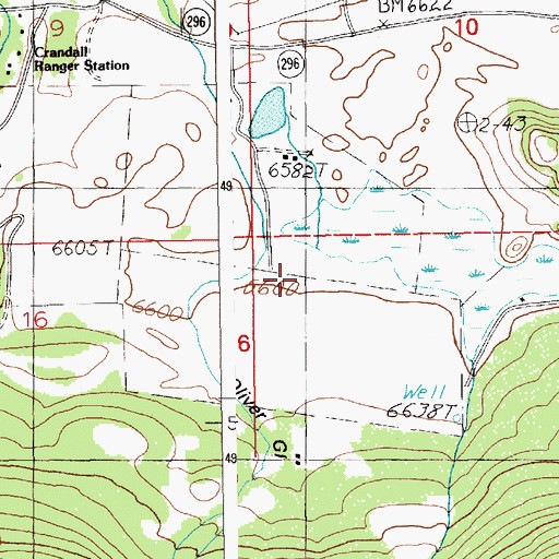 Topographic Map of Luckinbill Airstrip, MT