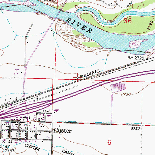 Topographic Map of Ruff Airport, MT