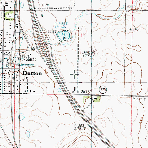 Topographic Map of Dutton Airport, MT