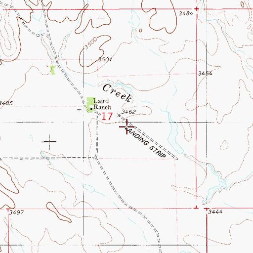 Topographic Map of Laird Ranch Airport, MT
