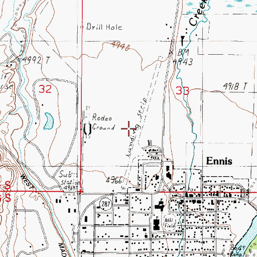 Topographic Map of Sportsmans Field (historical), MT