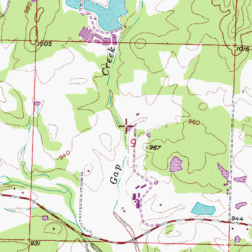 Topographic Map of Dairy Lake, AR