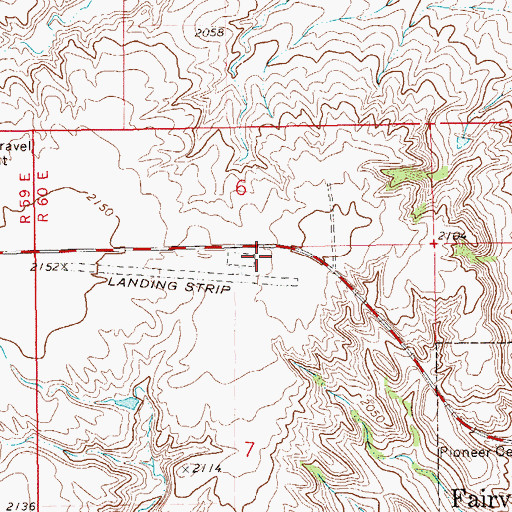 Topographic Map of Fairview Airport, MT