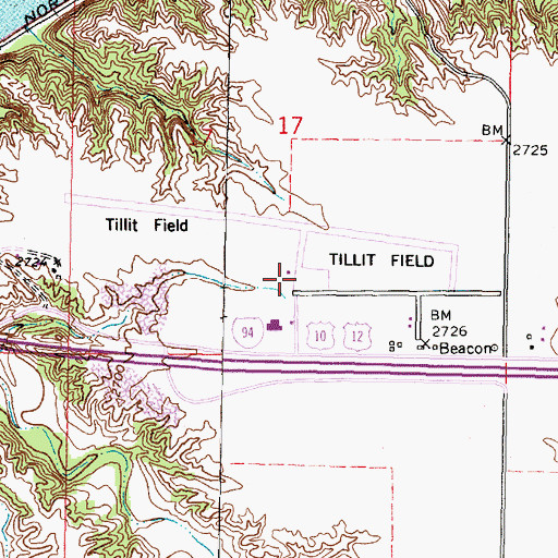 Topographic Map of Tillitt Field, MT