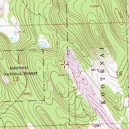 Topographic Map of Crystal Lakes Resort Airport, MT