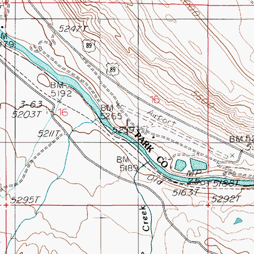 Topographic Map of Gardiner Airport, MT