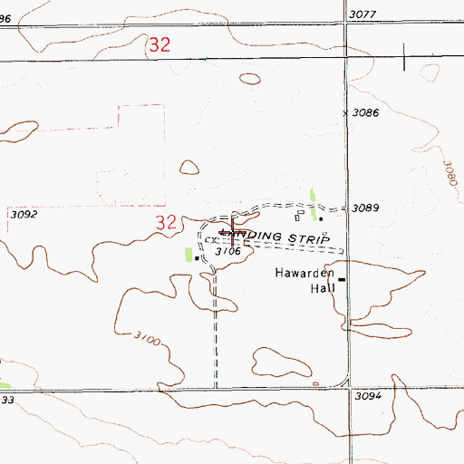 Topographic Map of Owen Bros Airport, MT