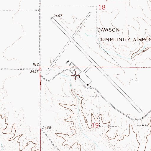 Topographic Map of Dawson Community Airport, MT