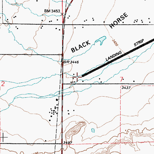 Topographic Map of Horner Field Airport (historical), MT