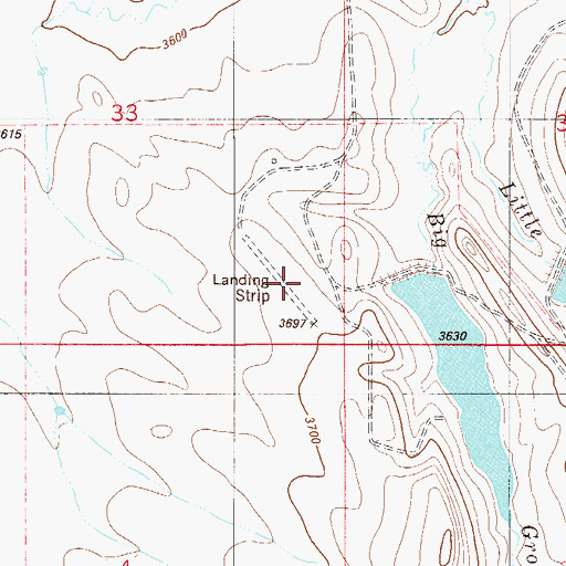Topographic Map of Gardner Airport (historical), MT