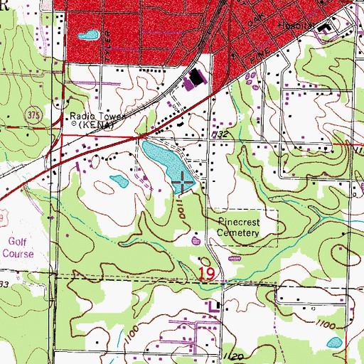 Topographic Map of Cox Lake Dam, AR