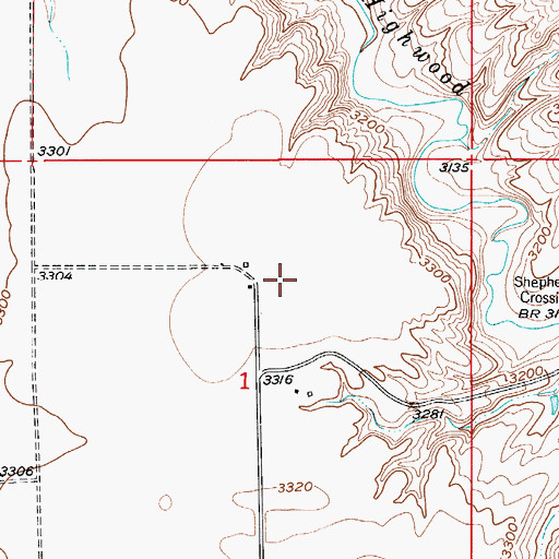 Topographic Map of Peterson Ranch Airport, MT