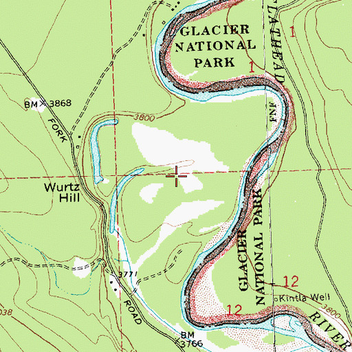 Topographic Map of Wurtz Airport (historical), MT