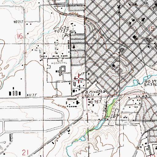 Topographic Map of Central Montana Hospital and Nursing Home Heliport, MT